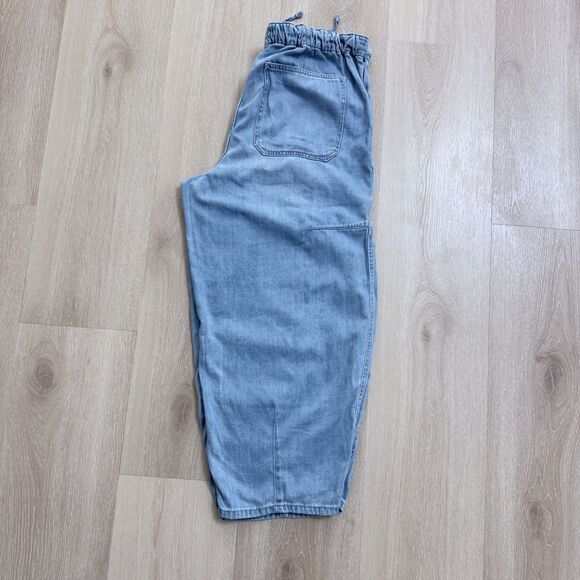 WE THE FREE Silverton Puddle Pull On Barrel Jeans Blue Relaxed Fit Denim L NWT - Picture 11 of 16